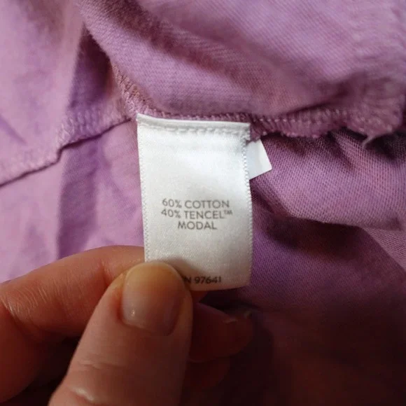 J Jill Top Womens 3X Split Neck Border Print Paisley Lavender Paisley Cotton - Picture 3 of 9